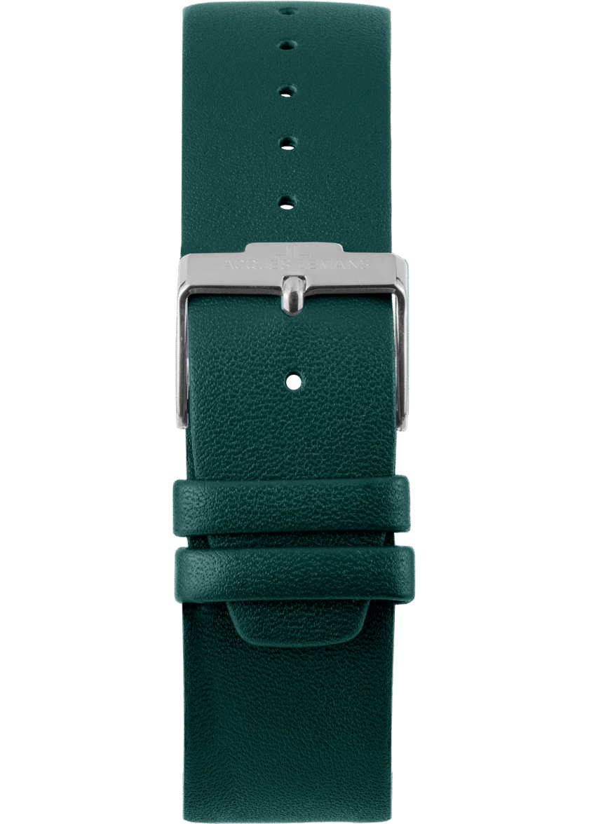 montre classique femme design collection, cuir, verre crystex, 5 atm, 36 mm jacques lemans vert 1 2092e
