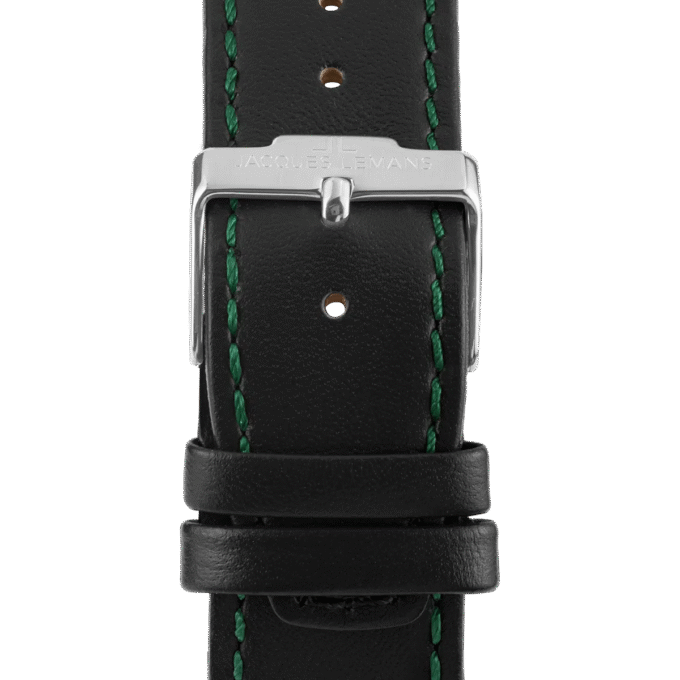 Montre Homme Jacques Lemans Liverpool - 1-2099C - Bracelet Vert Cuir - Chronographe - Affichage analogique - Résistant à l'eau - 1-2099C