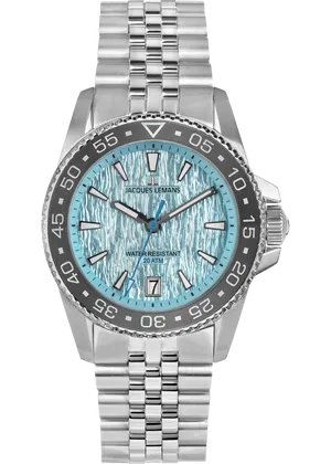 montre plongeur liverpool homme quartz 41mm, acier inoxydable, verre cristal, Étanche 20 atm, bracelet acier, réf 1 2205m