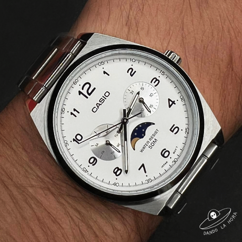 montre classique homme casio bracelet acier inoxydable, résistante à leau, design Élégant référence mtp m100d 7avdf argent