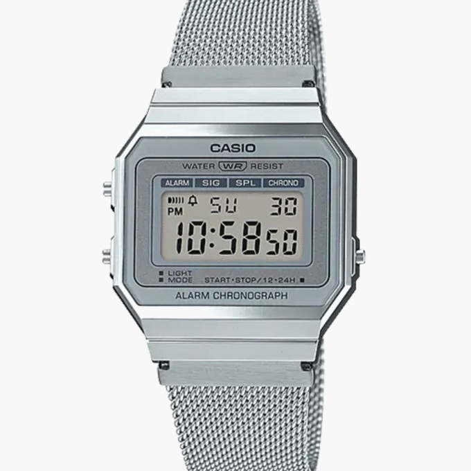 Casio Montre Homme A700WM-7ADF - Bracelet en Acier Inoxydable - Argent