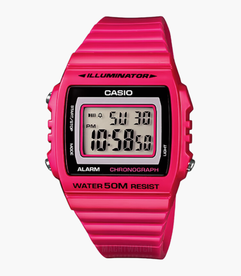 Montres Enfant CASIO - W-215H-4AVDF - Bracelet Rose En Résine - Boitier En Résine - Résistante à l'eau - 12 Mois De Garantie