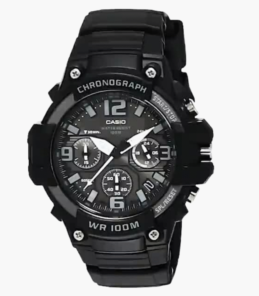 Montre Homme Casio - MCW-100H-1A3VDF - Bracelet en Résine noir - Affichage analogique - Résistant à l'eau