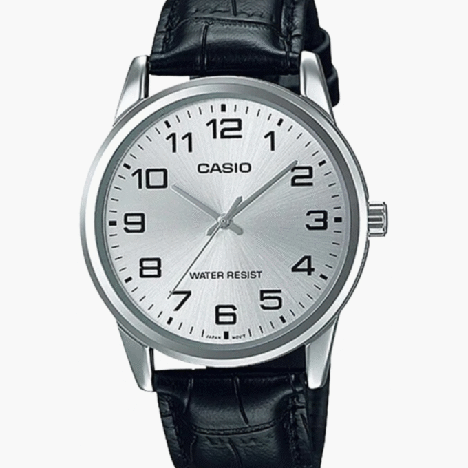 Montre Homme Casio - MTP-V001L-7BUDF - Bracelet en Cuir noir - Affichage analogique - Résistant à l'eau