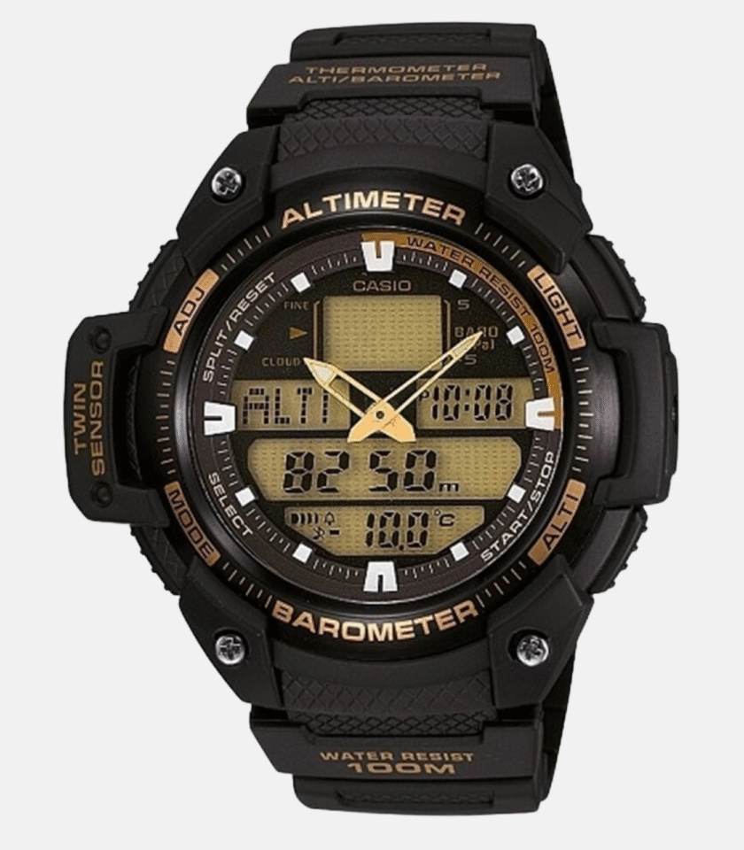 Montre CASIO Homme - SGW-400H-1B2VDR - Bracelet Noir En Résine - Résistante à l'eau - 12 Mois De Garantie