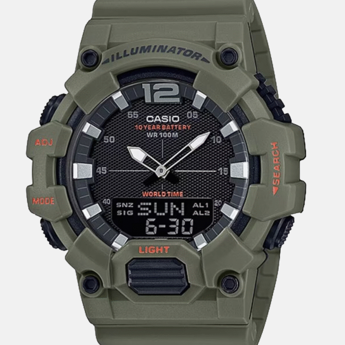 Montre CASIO Homme - HDC-700-3A2VDF - Bracelet Marron En Résine -  Résistante à l'eau - 12 Mois De Garantie