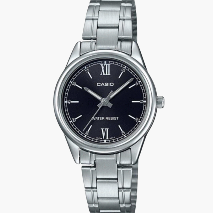 Montre-Bracelet Femme Casio - Casio Collection LTP-V005D-1B2UDF - Bracelet Gris En Acier Inoxydable