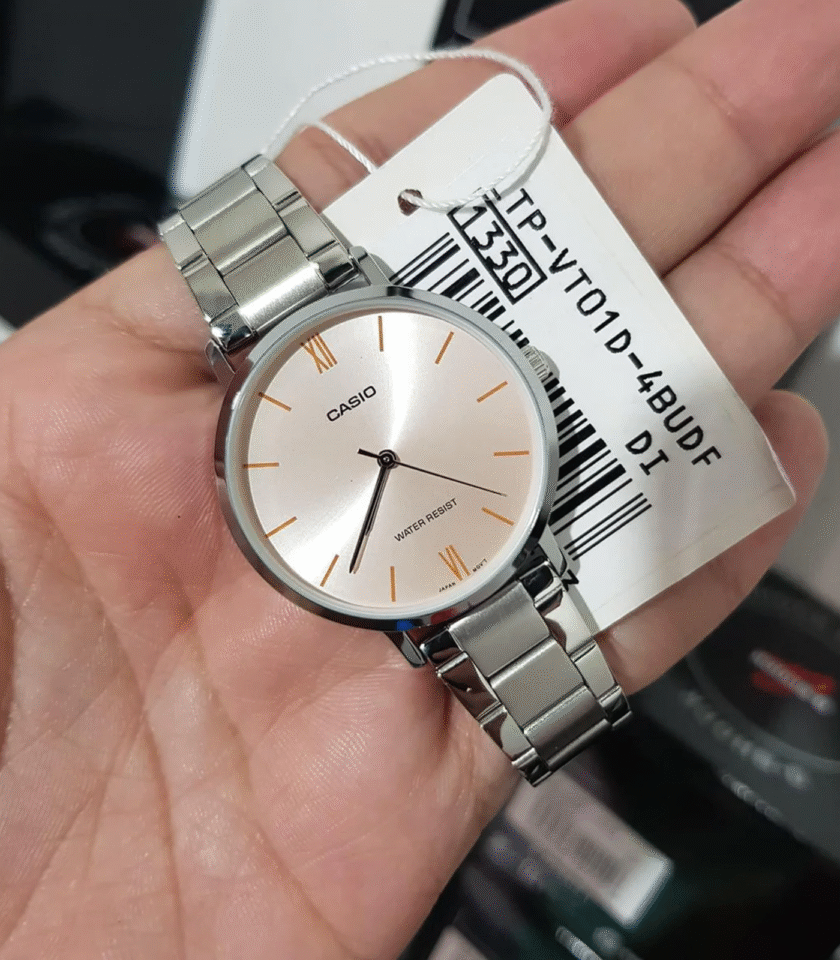 Montre CASIO Femme - LTP-VT01D-4BUDF - Bracelet Gris En Acier Inoxydable - Résistante à l'eau - 12 Mois De Garantie – Image 3