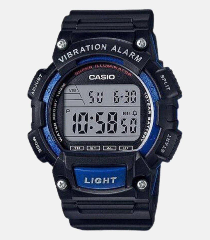 Montre CASIO Jeunesse - W-736H-2AVDF - Bracelet Noir En Résine - Boitier En Résine - Résistante à l'eau - 12 Mois De Garantie