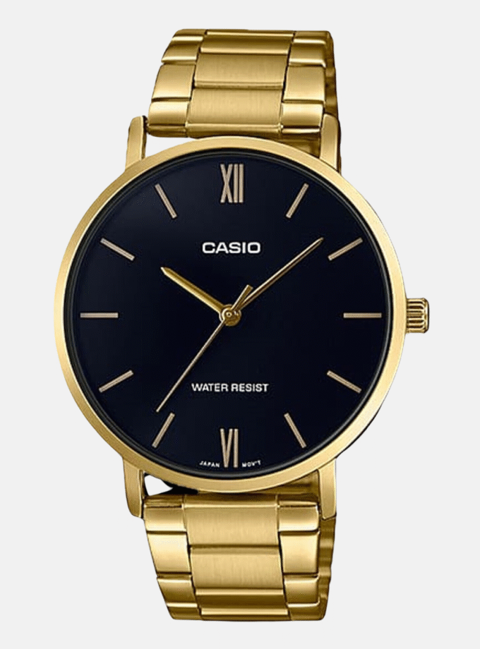 Montre CASIO Homme - MTP-VT01G-1BUDF - Bracelet DoRée En Acier Inoxydable - Résistante à l'eau - 12 Mois De Garantie