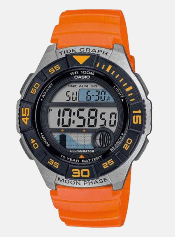 Montre CASIO Jeunesse - WS-1100H-4AVDF - Bracelet Orange En Résine - Affichage Numérique - 12 Mois De Garantie