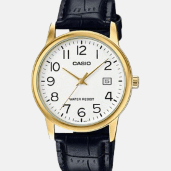 Montre Homme Casio Collection - MTP-V002GL-7B2UDF - Bracelet En Cuir noir - Affichage analogique - Résistant à l'eau