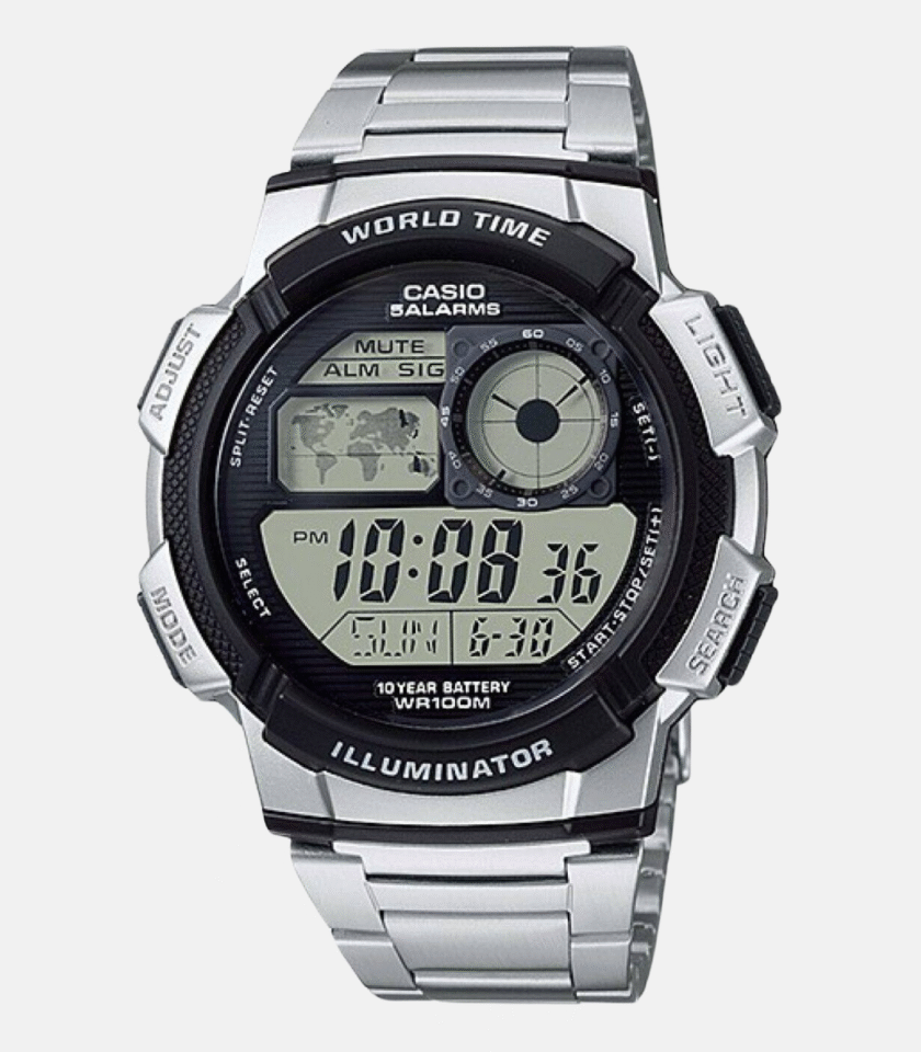Montre Homme Casio - AE-1000WD-1AVDF - Bracelet en Acier Inoxydable - Affichage analogique - numérique - Résistant à l'eau