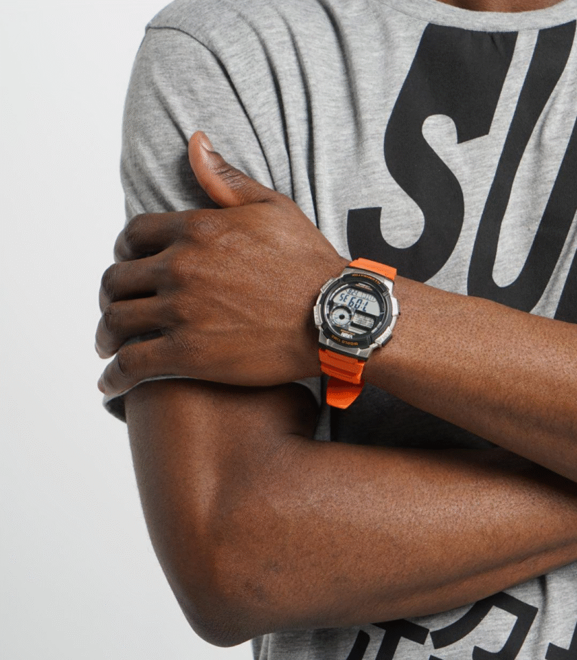 Montre Homme Casio - AE-1000W-4B - Bracelet en Résine Orange - Affichage numérique - Résistant à l'eau – Image 4