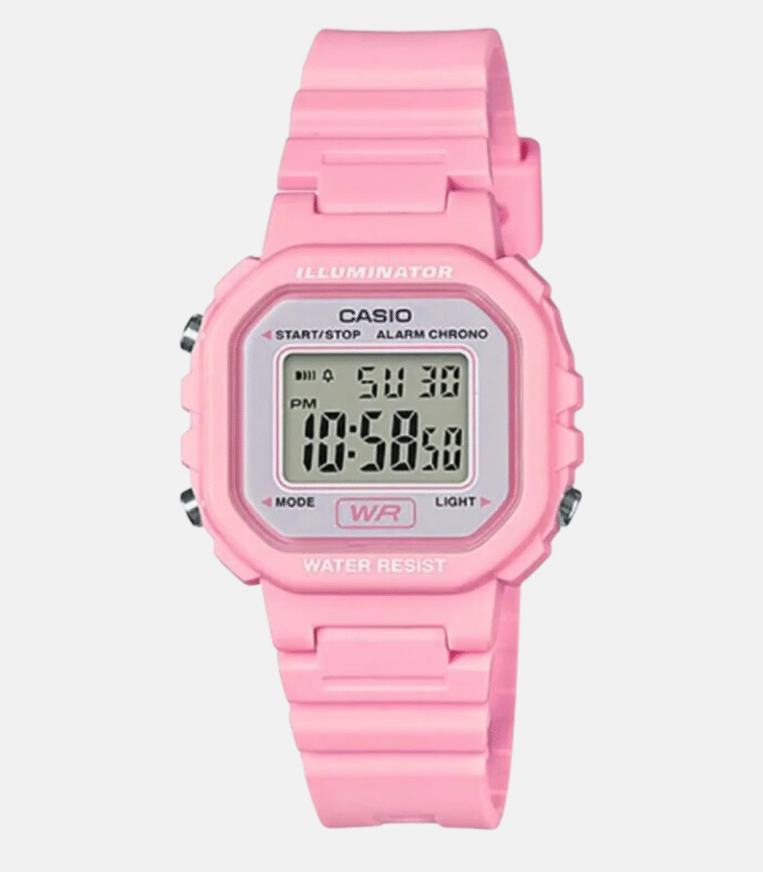 Montre Jeunesse Casio Collection - LA-20WH-4A1DF Bracelet En Résine Rose - Affichage Numérique - Résistant à l'eau