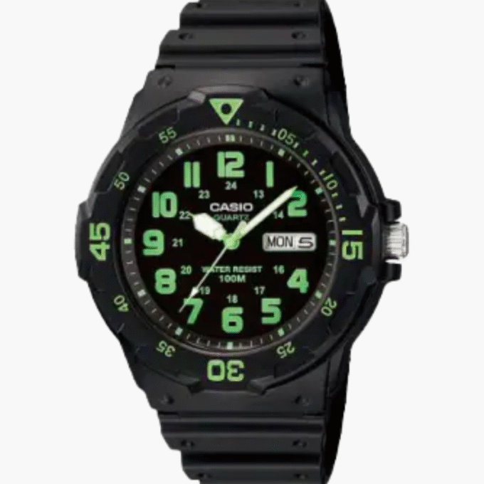Montre CASIO Homme - Bracelet Noir En Resine - Résistante à l'eau - 12 Mois De Garantie - MRW-200H-3BVDF
