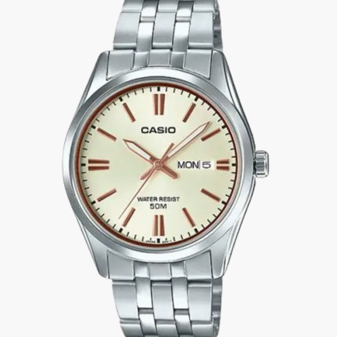 Montre CASIO Homme -  MTP-1335D-9AVDF - Bracelet Gris En Acier Inoxydable -Résistante à l'eau - 12 Mois De Garantie