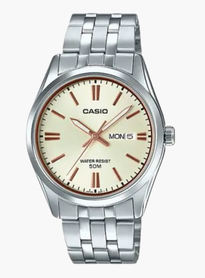 Montre CASIO Homme -  MTP-1335D-9AVDF - Bracelet Gris En Acier Inoxydable -Résistante à l'eau - 12 Mois De Garantie