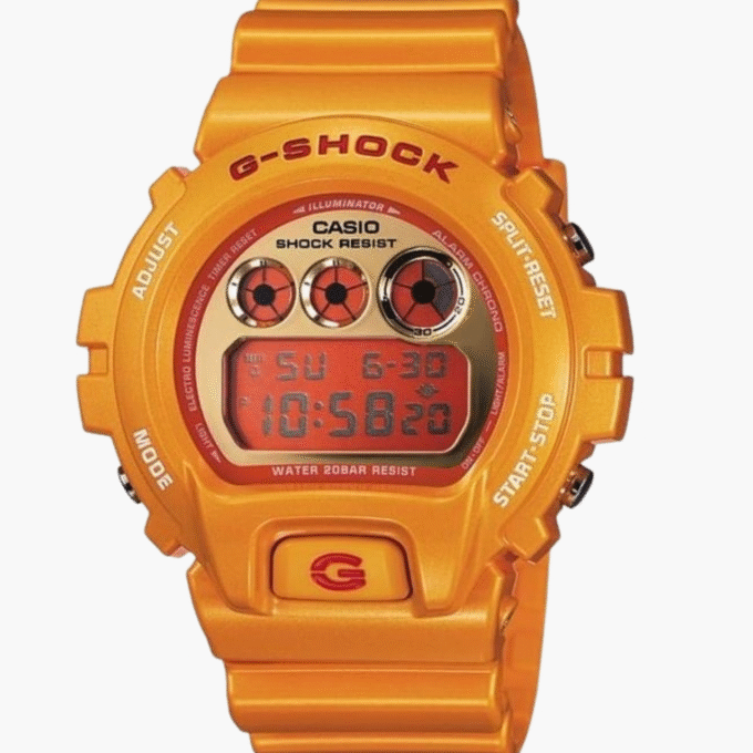 Montre CASIO Homme - DW-6900SB-9DR - Bracelet Orange En Résine - Cadran Orange - Boitier En Résine - 12 Mois De Garantie