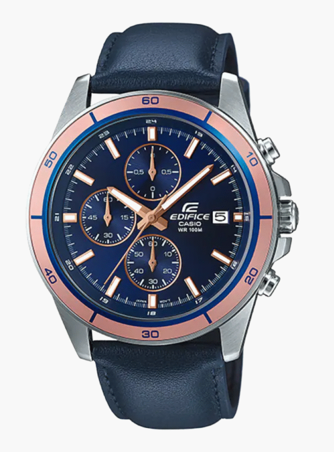 Montre Homme Casio - Bracelet En Cuir - EFR-526L-2AVUDF - Garantie 12 Mois