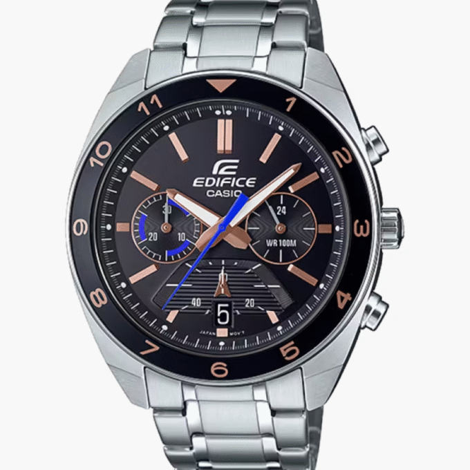 Montre CASIO Homme - Bracelet Gris En Acier Inoxydable - Résistante à l'eau - 12 Mois De Garantie - EFV-590D-1AVUDF