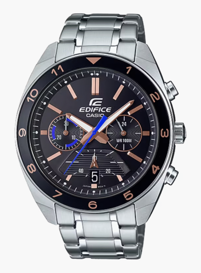 Montre CASIO Homme - Bracelet Gris En Acier Inoxydable - Résistante à l'eau - 12 Mois De Garantie - EFV-590D-1AVUDF