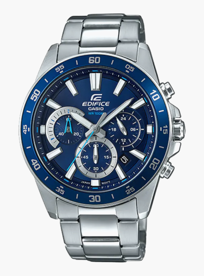 Montre CASIO Homme - Bracelet Gris En Acier Inoxydable - Résistante à l'eau - 12 Mois De Garantie - EFV-570D-2AVUDF