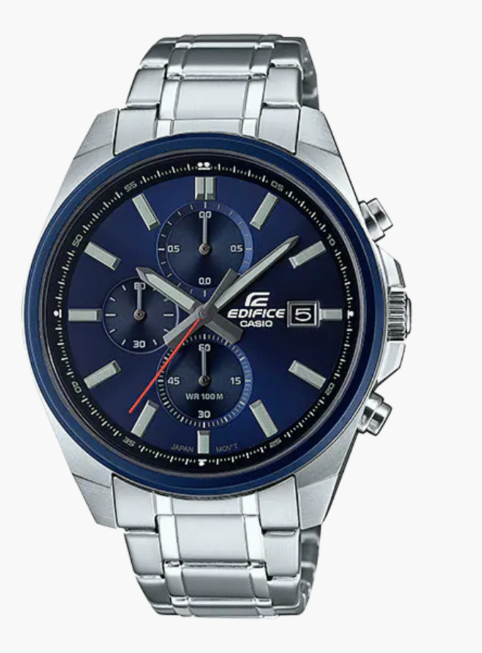 Montre CASIO Homme - Bracelet Gris En Acier Inoxydable - Résistante à l'eau - 12 Mois De Garantie - EFV-610DB-2AVUDF