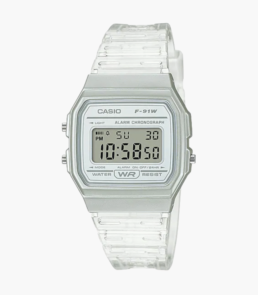 Montre CASIO Unisexe - F-91WS-7DF - Bracelet Blanc En Resine - Cadran Blanc - Boitier En Resine - 12 Mois De Garantie