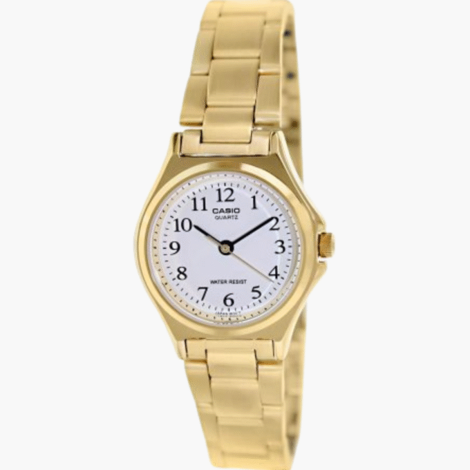 Montre CASIO Femme - Bracelet DoRée En Acier Inoxydable - Cadran Blanc - 12 Mois De Garantie - LTP-1130N-7BRDF