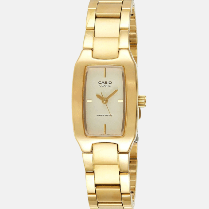 Montre CASIO Femme - LTP-1165N-9CRDF - Bracelet Dorée En Acier Inoxydable - Cadran Jaune - 12 Mois De Garantie