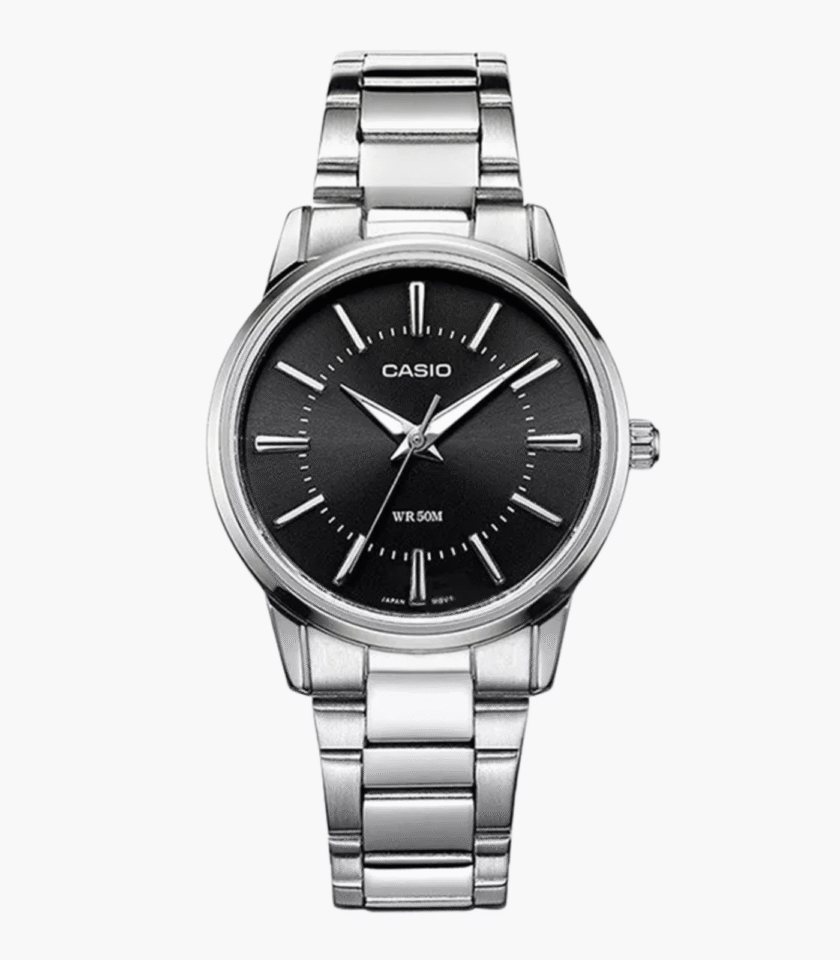 Montre CASIO Femme - Bracelet Gris En Acier Inoxydable - Résistante à l'eau - 12 Mois De Garantie - LTP-1303D-1AVDF
