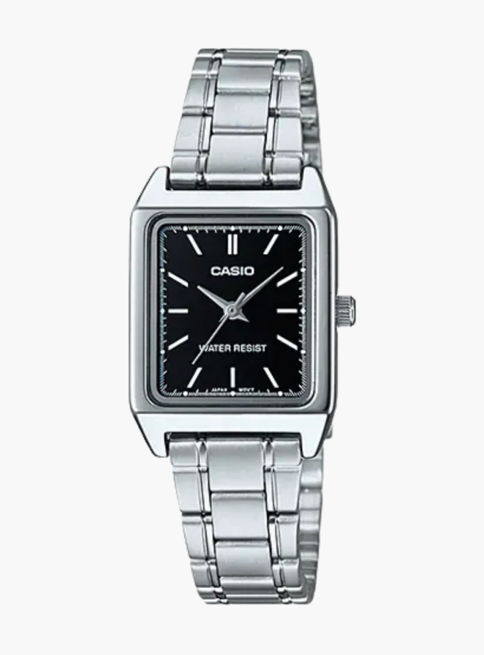 Casio Montre Femme LTP-V007D-1EUDF - Bracelet en Acier Inoxydable - Argent/Noir