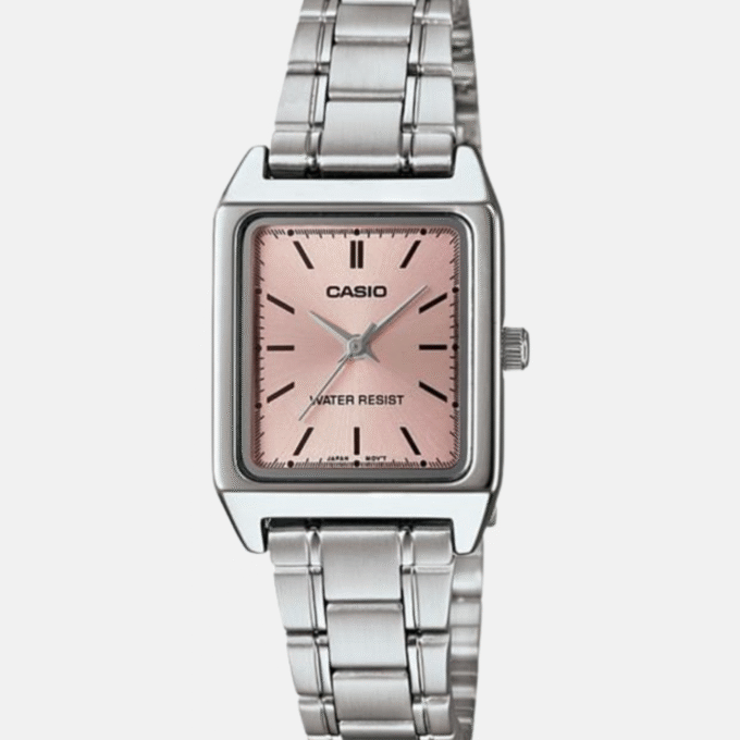 Montre CASIO Femme - LTP-V007D-4EUDF - Bracelet Gris En Acier Inoxydable - Résistante à l'eau - 12 Mois De Garantie