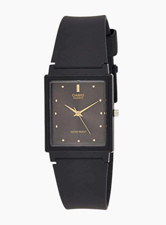 Montre CASIO Unisexe - Bracelet Noir En Resine - Boitier En Resine - Résistante à l'eau - 12 Mois De Garantie - MQ-38-1ADF