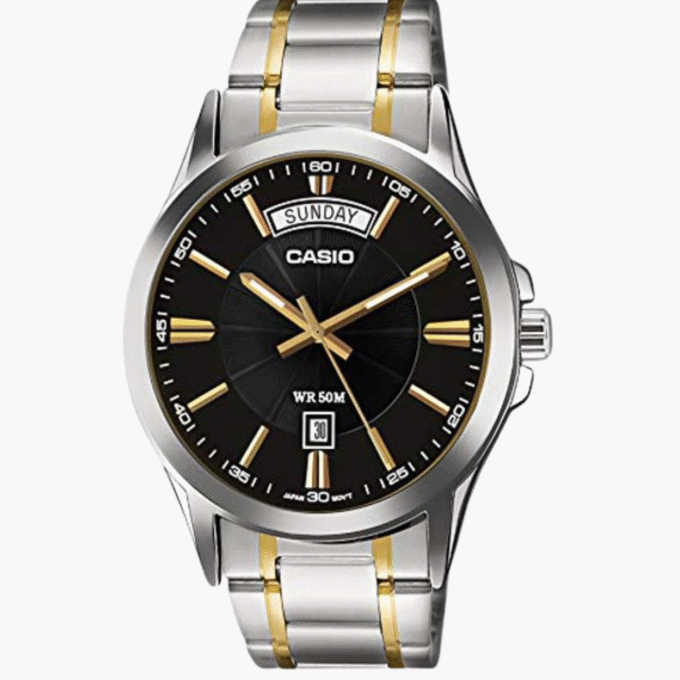 Montre CASIO Homme - Bracelet Gris En Acier Inoxydable - Résistante à l'eau - 12 Mois De Garantie - MTP-1381G-1AVDF