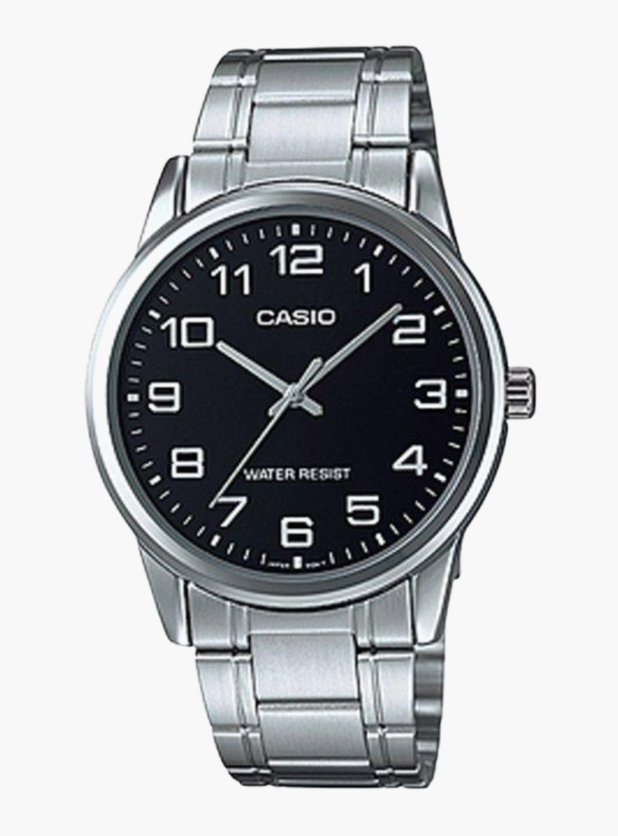 Casio Montre Homme MTP-V001D-1BUDF - Bracelet en Acier - Argent/Noir