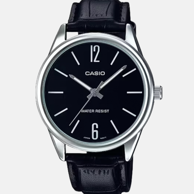 Montre Homme Casio MTP-V005L-1BUDF - Bracelet en cuir noir - Résistant à l'eau