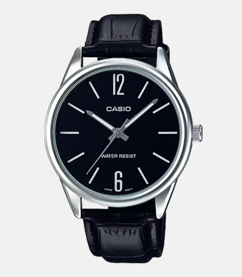 Montre Homme Casio MTP-V005L-1BUDF - Bracelet en cuir noir - Résistant à l'eau