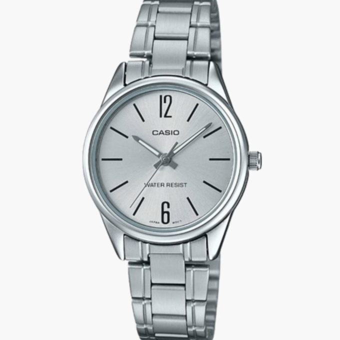 Montre-Bracelet Femme Casio Collection LTP-V005D-7BUDF - Bracelet Gris En Acier Inoxydable - Résistante à l'Eau