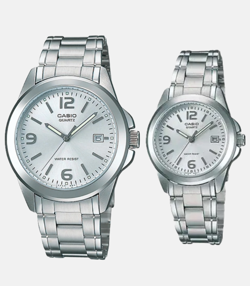 Montre Couple Casio Collection - Bracelet Acier inoxydable - MTP- LTP 1215A-7ADF (COUPLE)