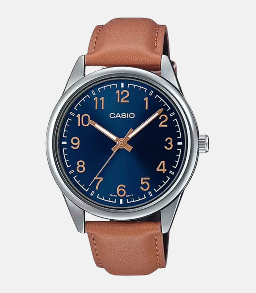 Montre-Bracelet Homme Casio Collection MTP-V005L-2B4UDF - Bracelet Brun En Cuir Véritable - Résistante à L'Eau