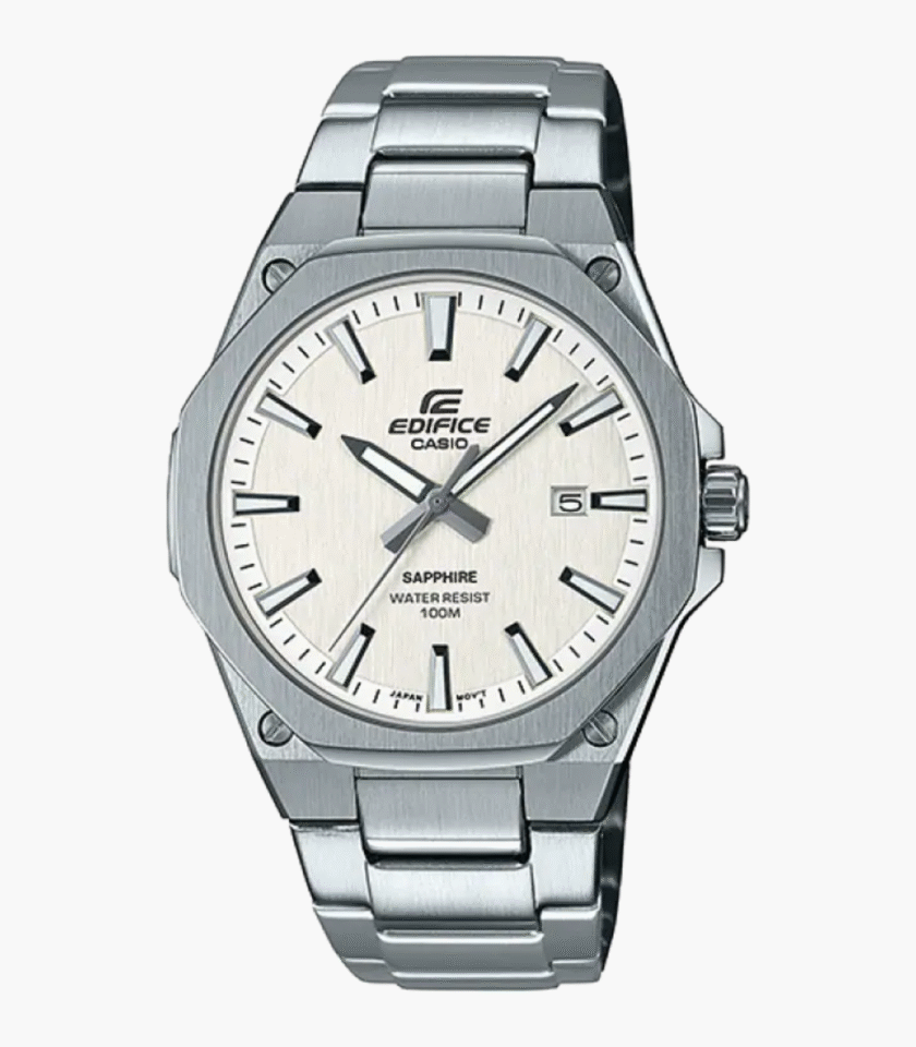 Montre Homme Casio Edifice - EFR-S108D-7AVUDF -Bracelet en Acier Inoxydable - Cadran Blanc Sapphire - Résistance à l'eau 10 ATM - Verre Saphir