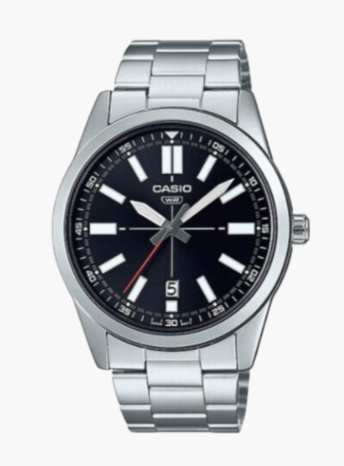 Montre Homme Casio Collection - MTP-VD02D-1EUDF - Bracelet Gris En Acier Inoxydable - Résistance à l'eau 30 M