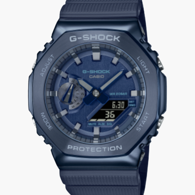 Montre Homme Casio G-Shock GM-2100N-2ADR - Bracelet Bleu En Silicone - Résistance à l'eau 200 Mètres