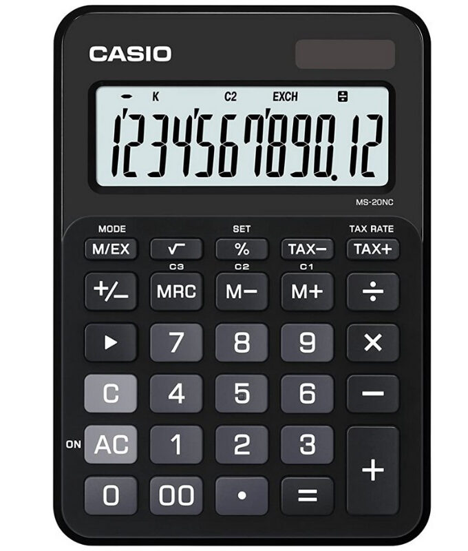 MINI CALCULATRICE DE BUREAU CASIO - MS-20NC-BK