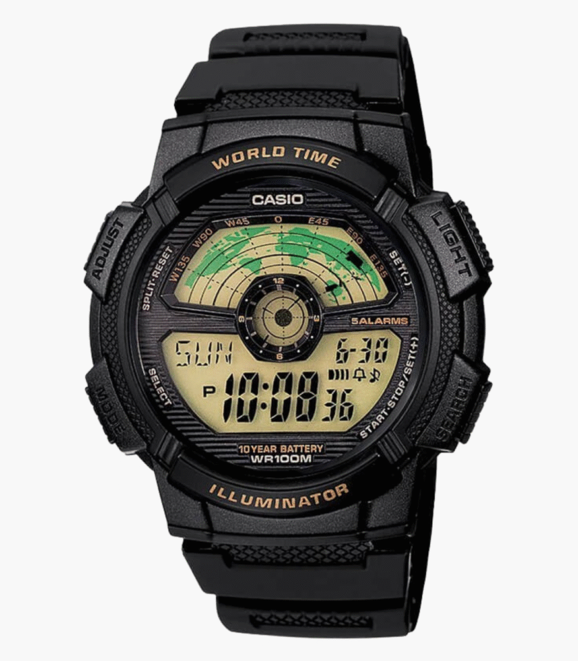 Montre Homme Casio - AE-1100W-1BVDF - Bracelet en Résine Noir
