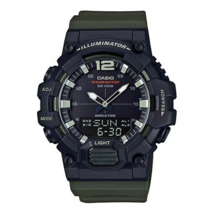 Montre Homme Casio - HDC-700-3AVDF - Bracelet Vert En Siliconne - Résistance à l'eau 100 Mètres