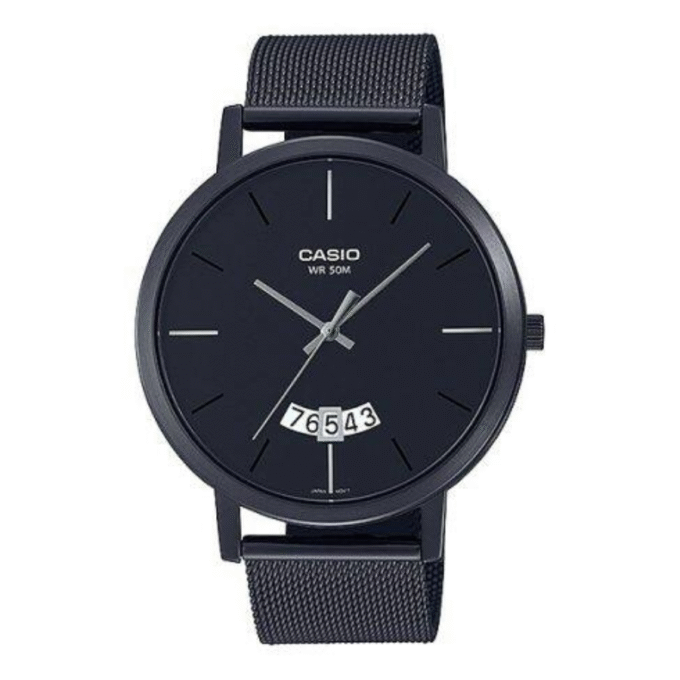 Montre Homme Casio Collection MTP-B100MB-1EVDF - Bracelet Noir En Acier Inoxydable - Résistance à l'eau 50 mètres