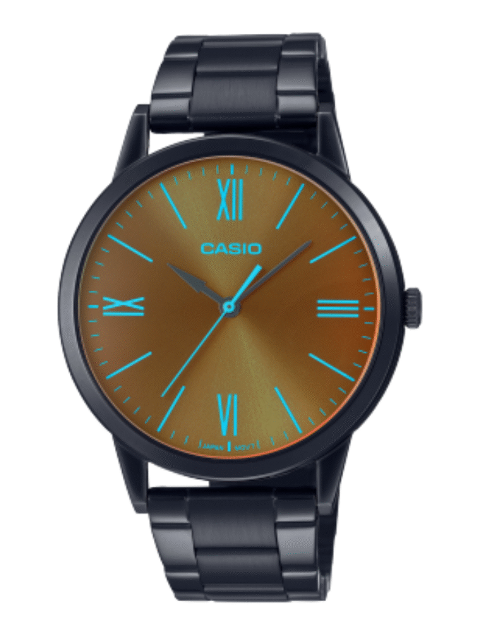Montre Homme Casio Collection MTP-E600B-1BDF - Bracelet Noir En Acier Inoxydable - Résistante à l'eau